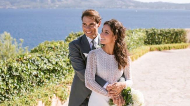 Ana Maria Parera's son, Rafael Nadal with his bride, Merry Xisca, during their wedding.